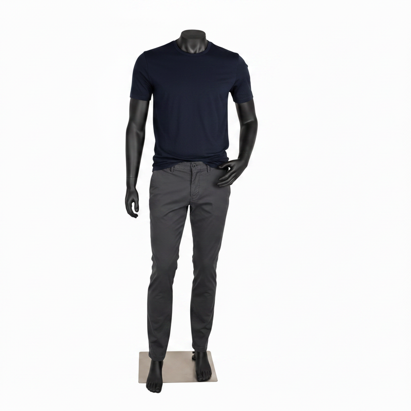 Men's mannequin, model D with bent arm and flexible head attachment, black. Standard