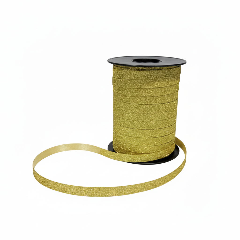 Gift ribbon - Gold glitter. 10 x 225 mtr.