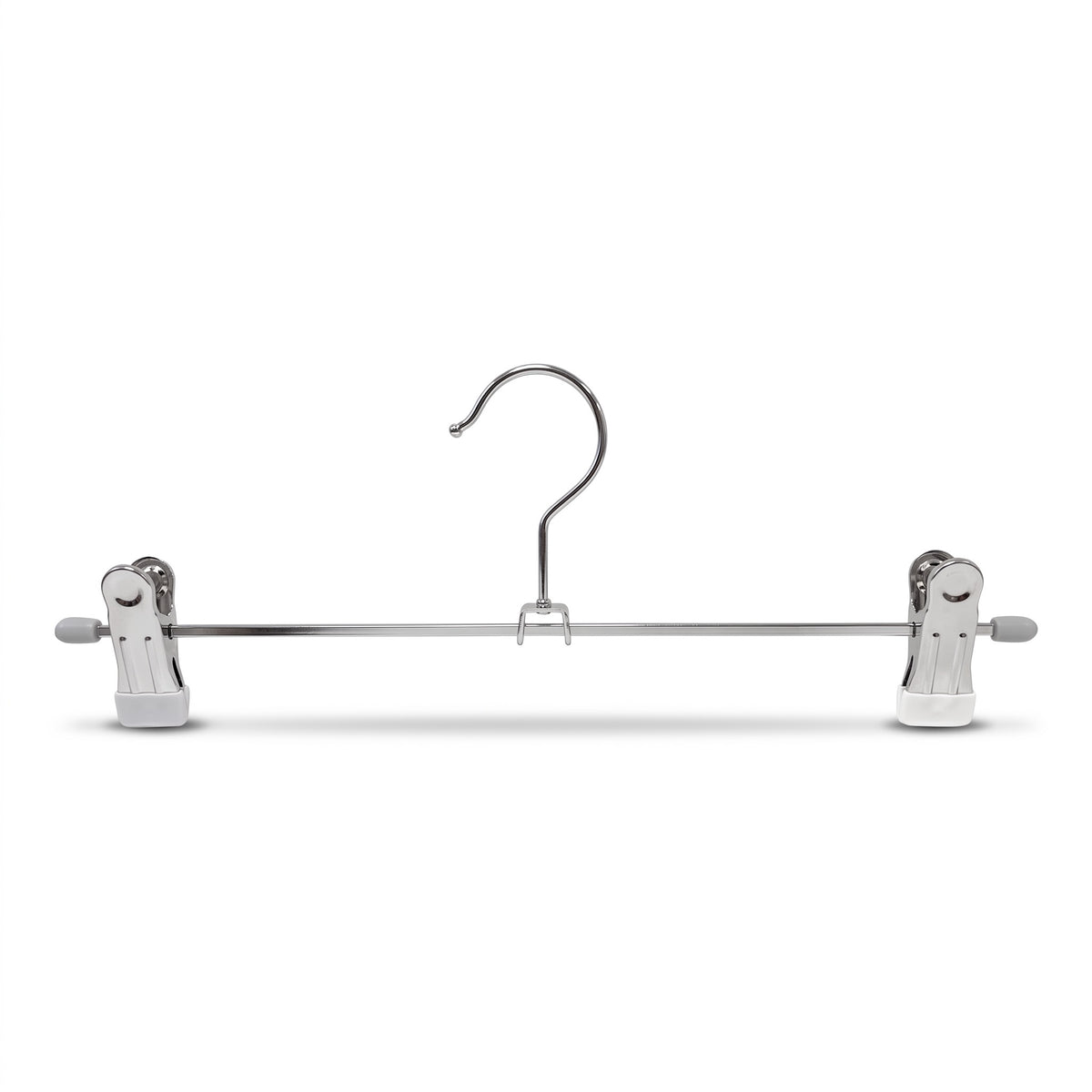 Clip hanger, metal hanger (W 30 cm.) - 100 pcs. White. Pants hanger
