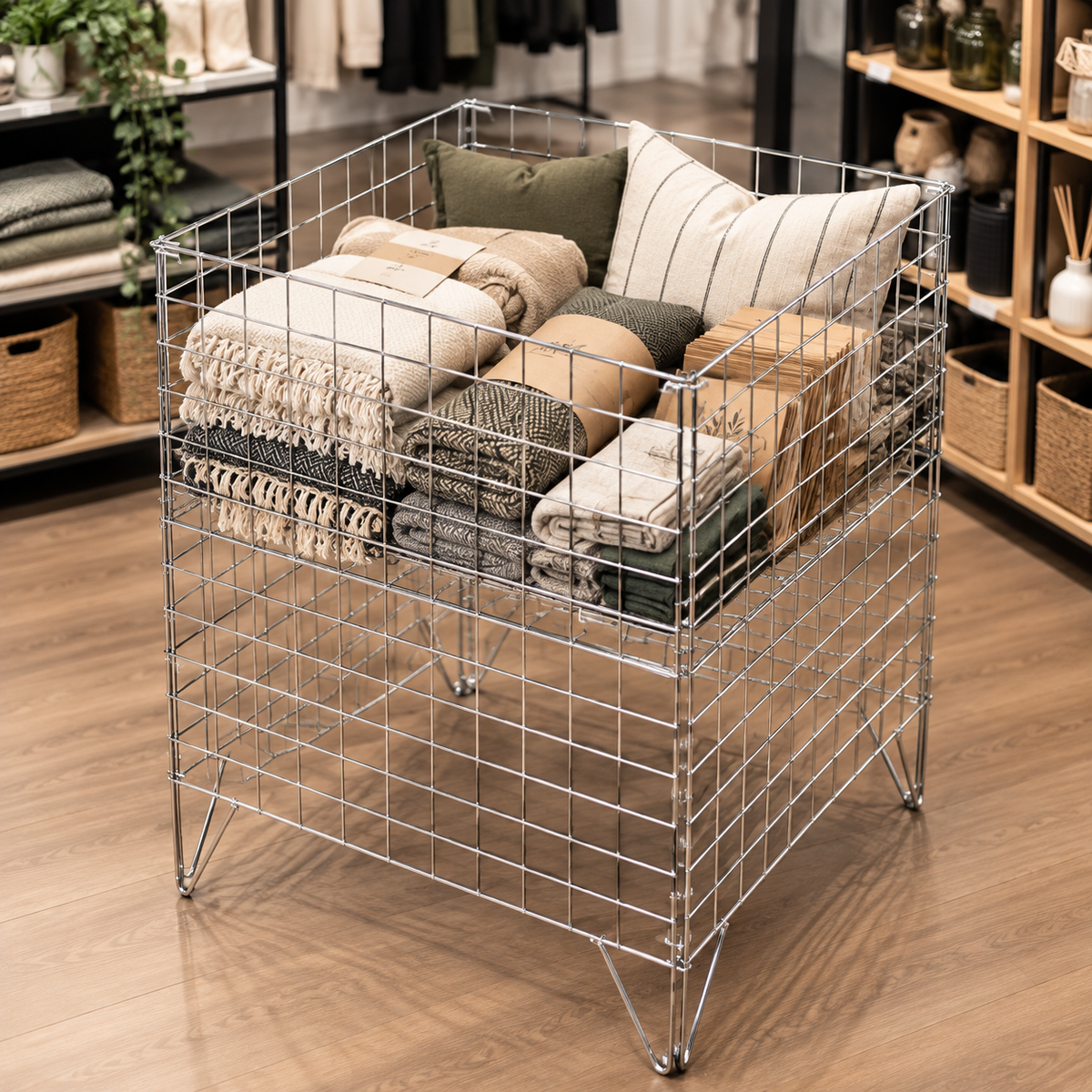 Shopping cart - 62 x 62 cm, chrome. Nancy light