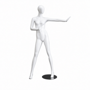 1100 Faceless female mannequin. White high gloss with faceless head. H 178 cm. Stop disco