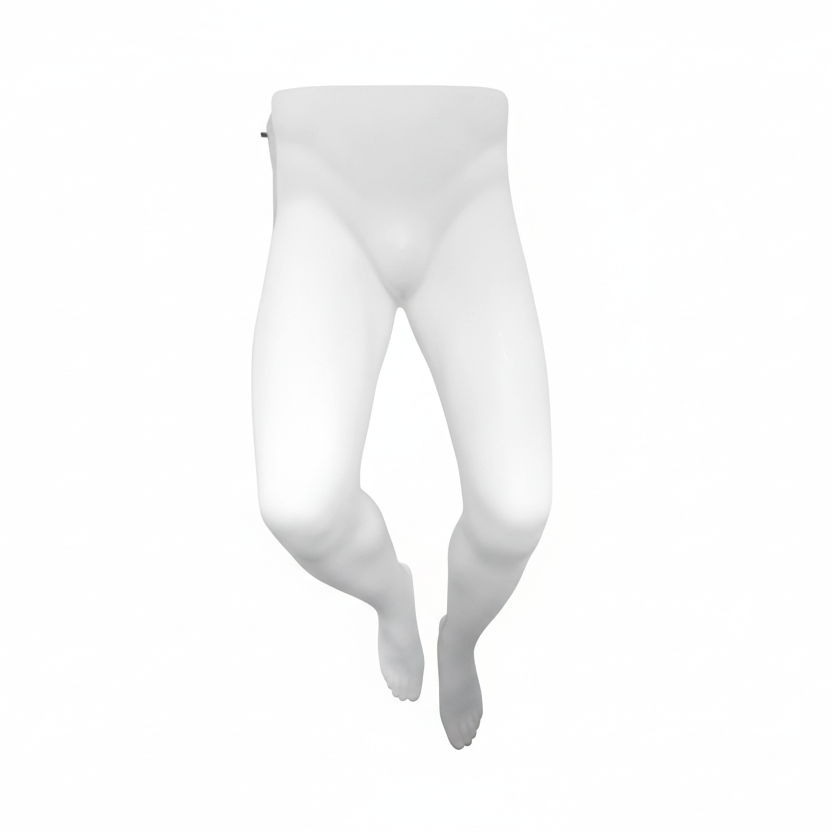 Mannequin lower half, men's, with wire for wall, white. H110