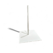 Base plate for tabletop mannequin / torso. Square 35 x 35, White. Low model for tabletop mannequin, torso. Ø22mm tube