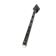 Front hanger for wall, angled. Chrome with white end cap.