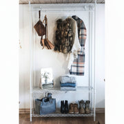 Tubo shelving unit with 3 shelves and 1 hanging rail, white, 200 x 122 x 46 cm without logo