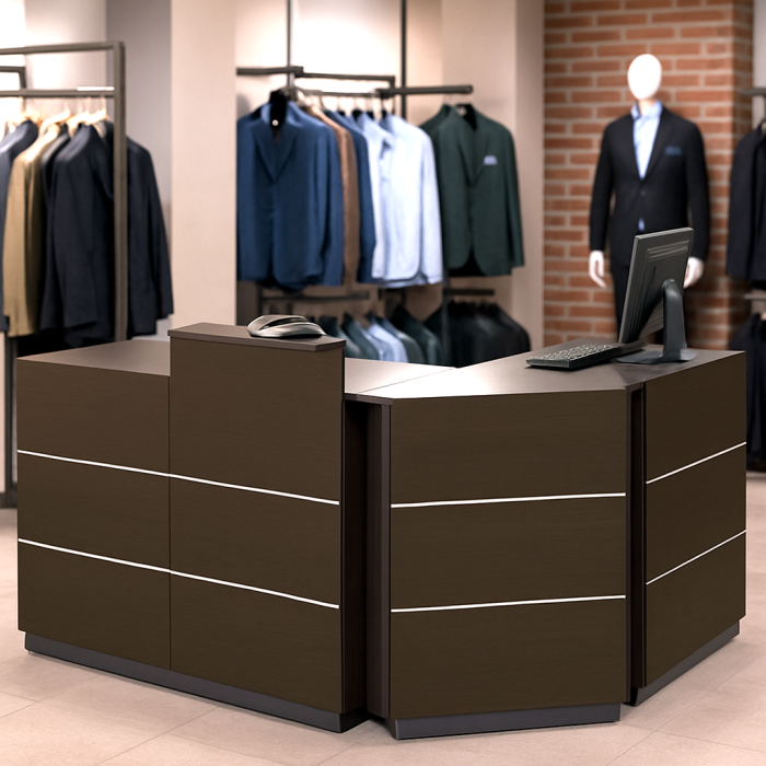 Boutique vinkeldisk sæt med 2+1 disk mørkebrune plader