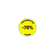 Yellow discount sticker 70%. 500 pcs per roll.