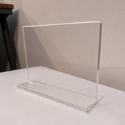 Sign holder, A6 wide, straight, acrylic
