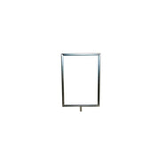 Sign holder. Metal A4 with M10 mm thread. Chrome