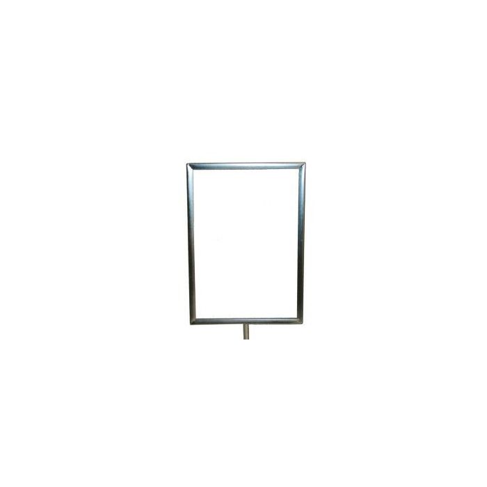 Sign holder. Metal A4 with M10 mm thread. Chrome