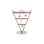 Ear stud display V-shaped. Copper. H23 cm. 13 pairs of earrings