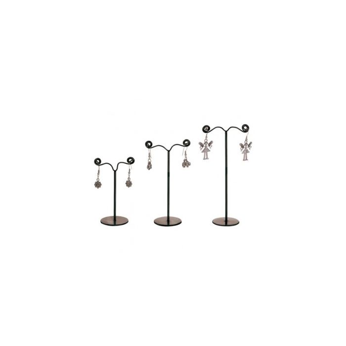 Ørestikkedisplay ( sæt a 3 stk.) Sort. H 11 - 9 og 7 cm.