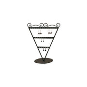 Ear stud display V-shaped. Black metal. H23 cm. 13 pairs of earrings