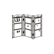 Ear stud display. Foldable wall. Black metal. 26 x H45 cm. Up to 36 pairs