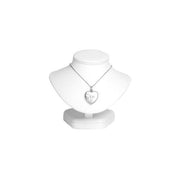 Necklace display. In imitation leather. White. H 12 cm
