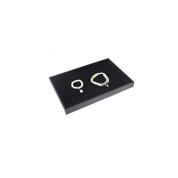 Smykkebakke 1 rum. 35 x 24 x 3 cm. Sort Flock