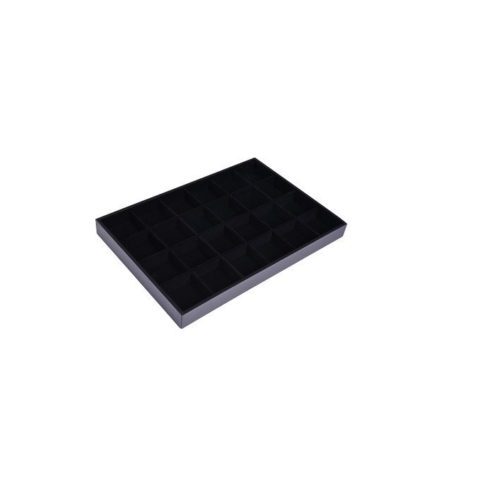 Jewelry tray 24 compartments. Black flock