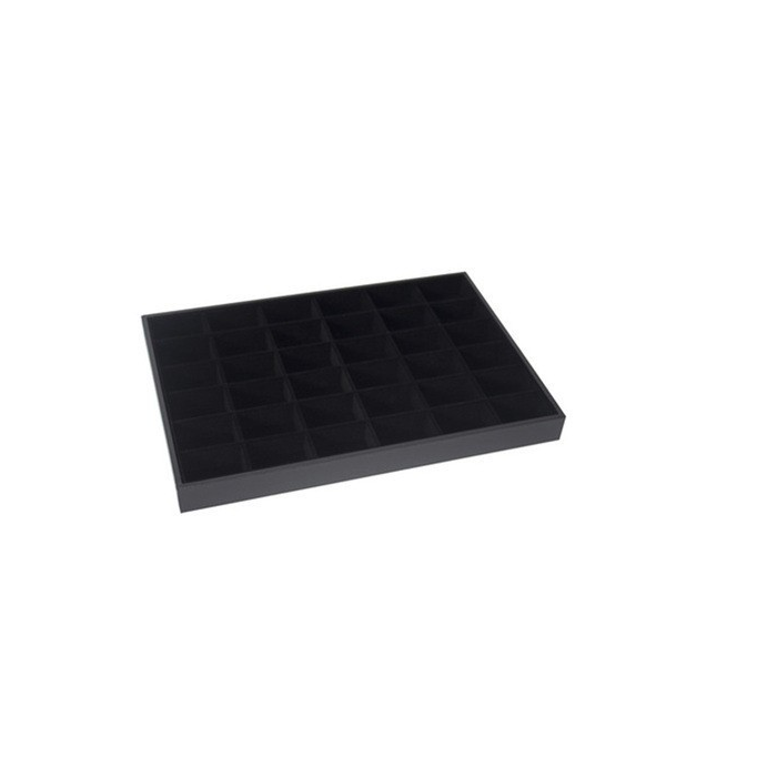 Jewelry tray 36 compartments. Black flock