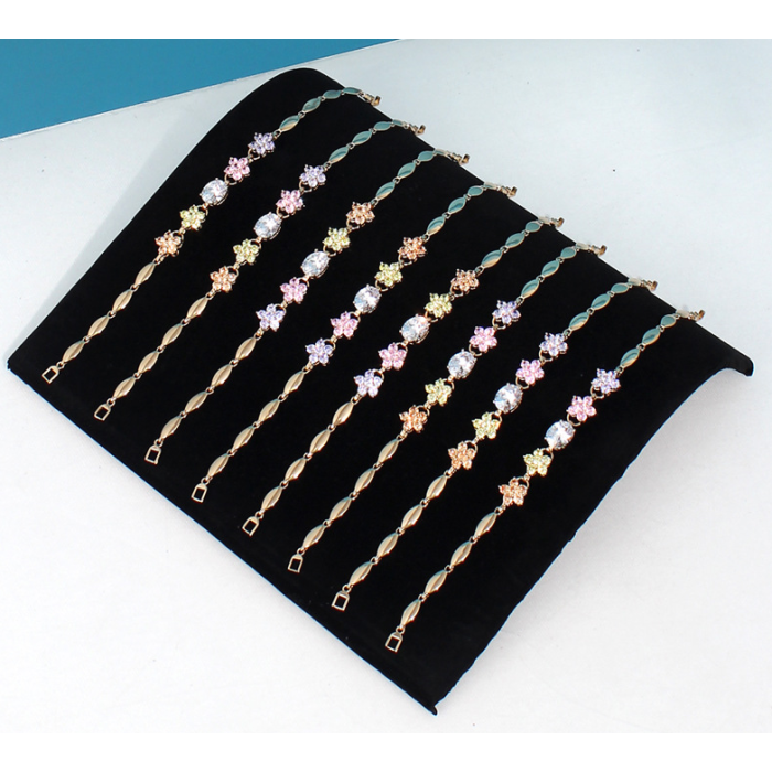 Jewelry tray for bracelets. Black flock