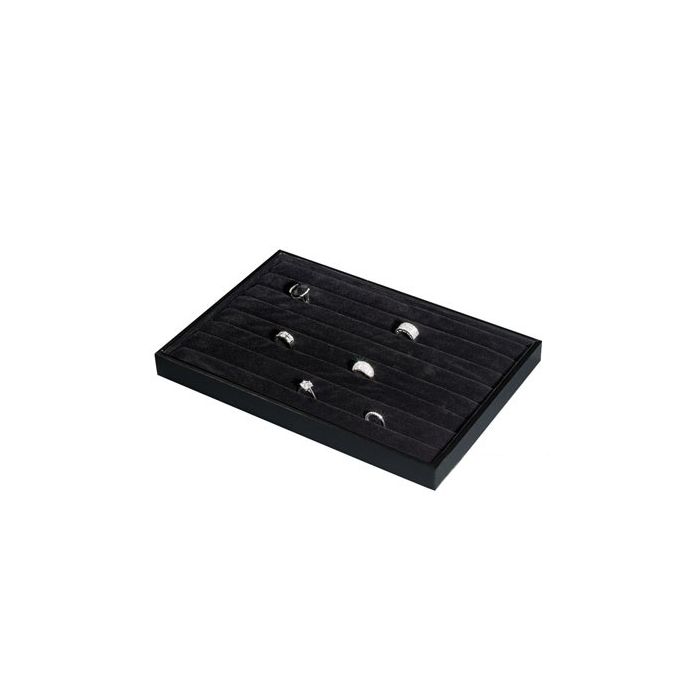 Jewelry tray for rings (7 rows). Black flock
