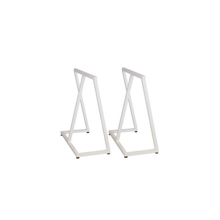 Bordstel/bukke i hvid. Sæt af 2 stk. 63 x 32 H 70 cm.