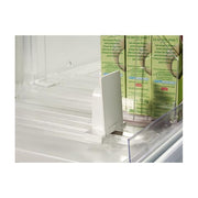 Merchandise clamp with spring L28.5-48.5 cm. 6 kg pressure. White plastic