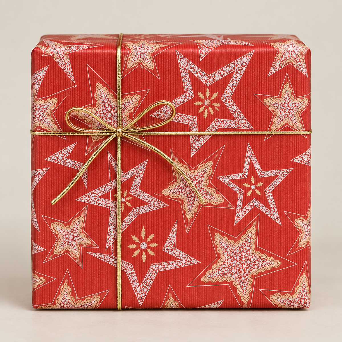 Christmas wrapping paper, kraft paper with stars. 70 cm x 100 mtr