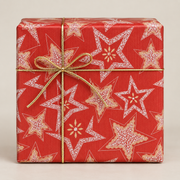 Christmas wrapping paper, kraft paper with stars. 70 cm x 100 mtr