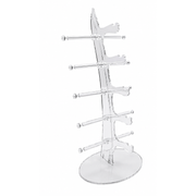 Eyeglass display on stand. Transparent for 5 glasses. L 16 x W 10.5 x H 34 cm