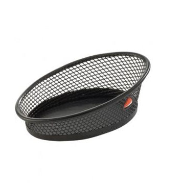 Clip holder for desk, black metal. Decorative container for office clips.
