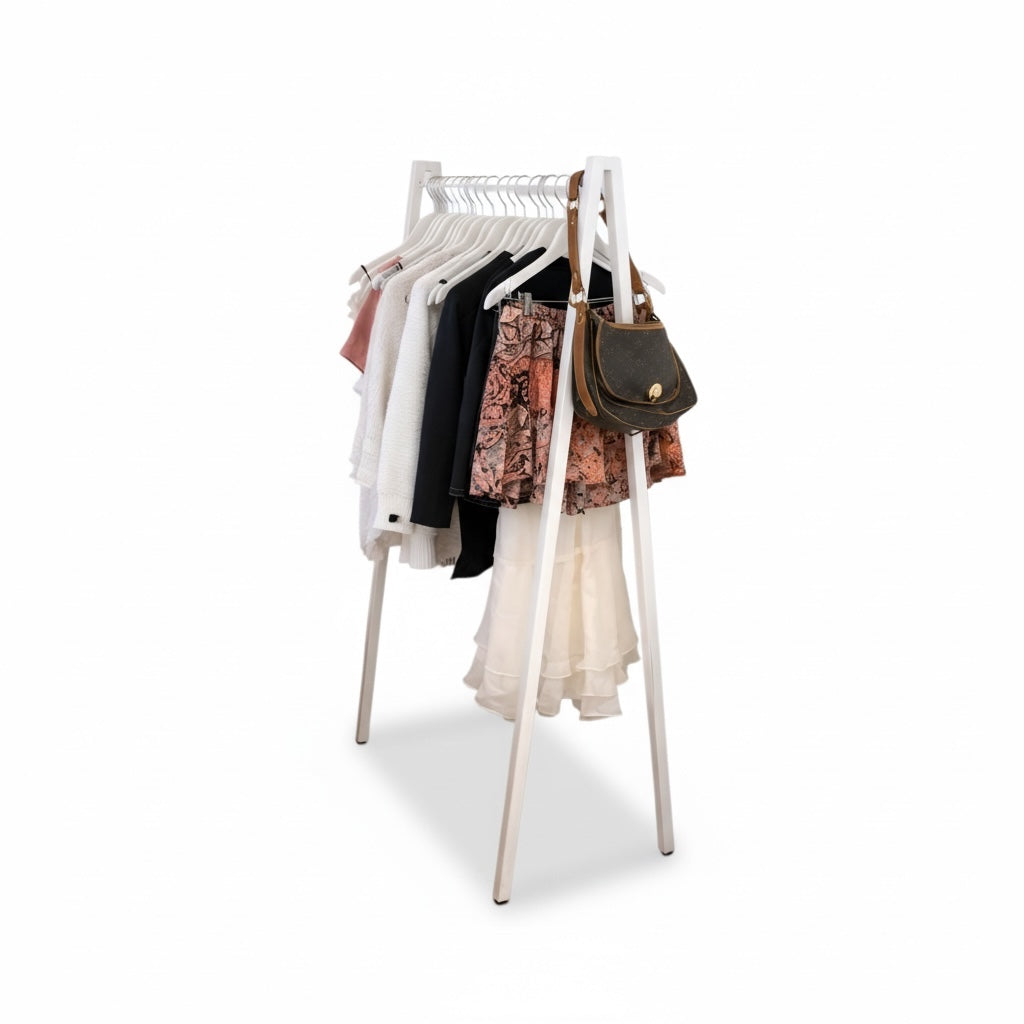 Clothing rack, V-shaped, white, W100 x D50 x H142 cm