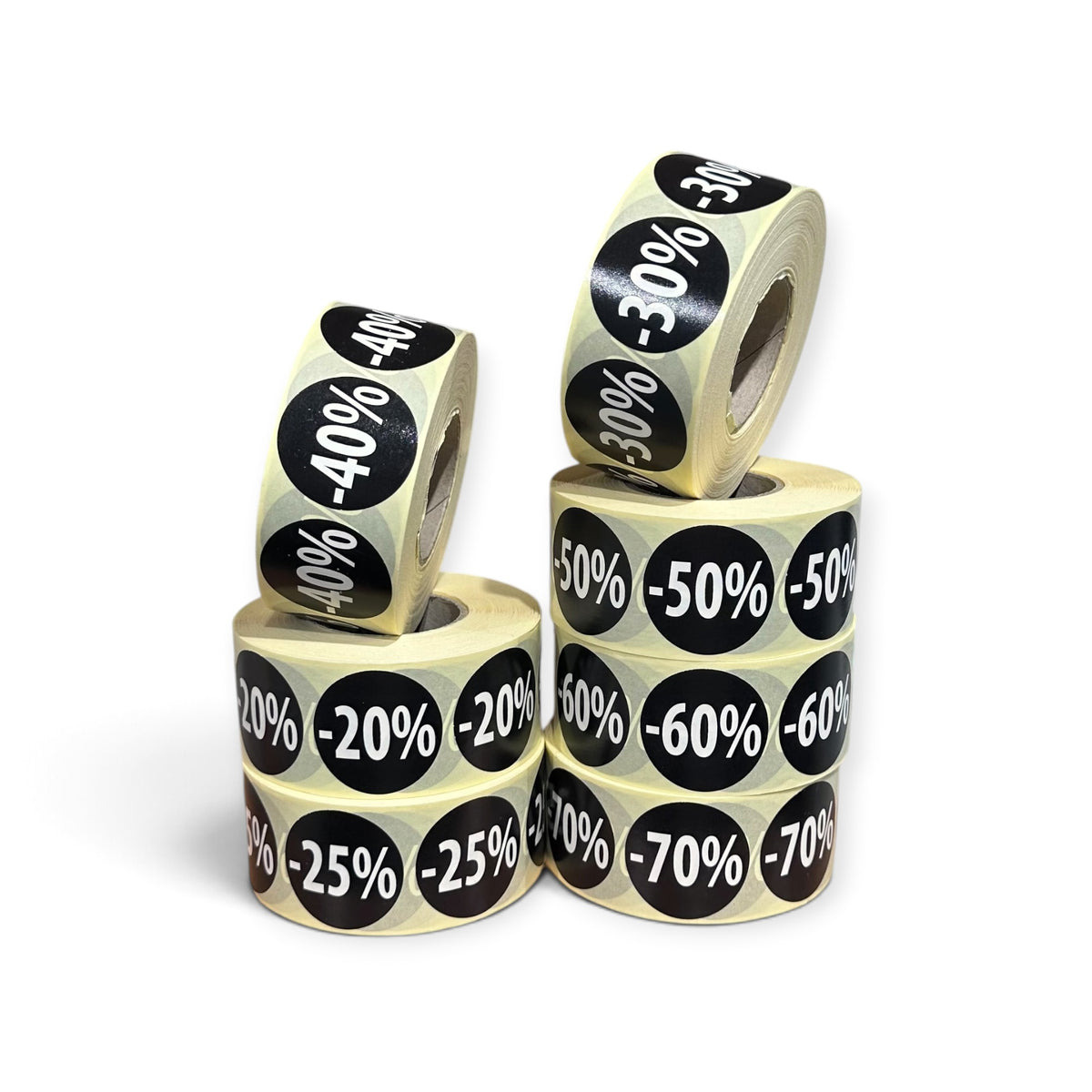 Black labels w/ percent - 1,000 pcs. Choose percent