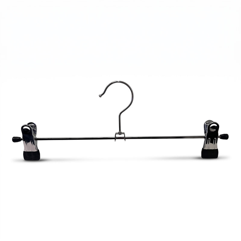 Clamp hanger, metal hanger (W 30 cm.) - 100 pcs. Black. Trouser hanger