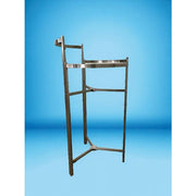Round tiered clothing rack. Brushed satin adjustable