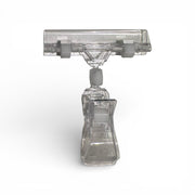 Clear Grip sign holder with wide clamp, clear acrylic, H10 cm