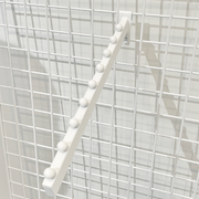 Angled front hinge for grille. White - 35 cm.