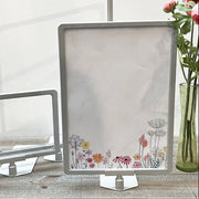 Sign holder, A4, with insertion plate, plastic, light gray