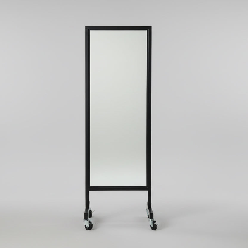 Floor mirror - Double rolling mirror - Black. Heavy-duty model