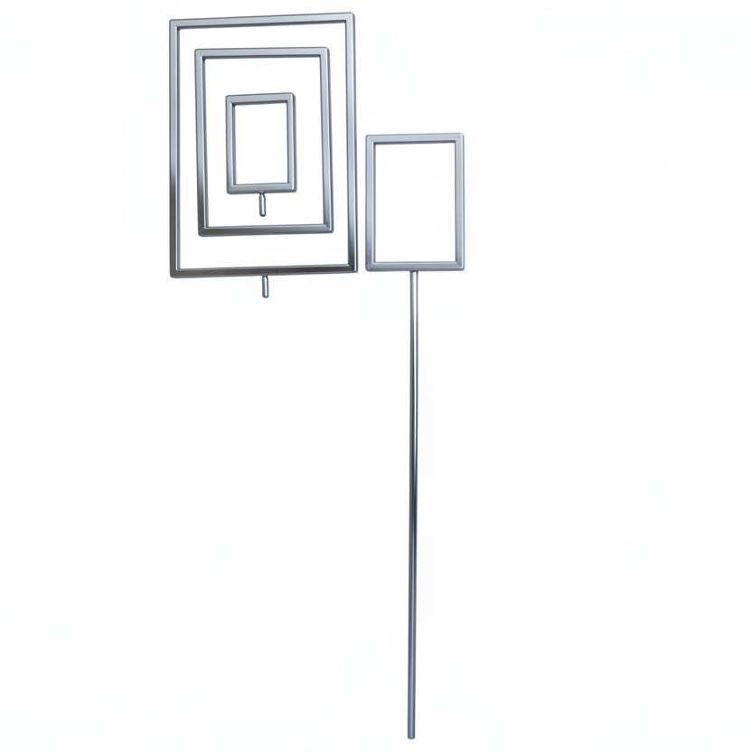 Sign extender chrome, 70 cm. With 8 mm thread. Joy stand.