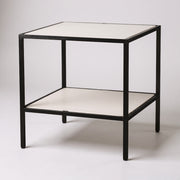 Luton table with white melamine tops, black frame, 80 x 80 x H80 cm