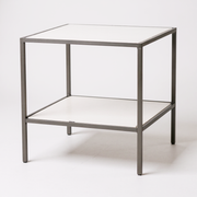 Luton, bord, med hvide melaminplader, titan, 80 x 80 x H80 cm