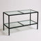 Luton table with clear glass tops, black, 160 x 80 x H80 cm