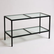 Luton table with clear glass tops, black, 160 x 80 x H80 cm