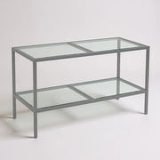 Luton table with clear glass tops, titanium, 160 x 80 x H80 cm