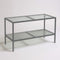 Luton table with frosted glass tops, titanium, 160 x 80 x H80 cm