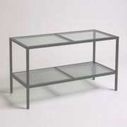 Luton table with frosted glass tops, titanium, 160 x 80 x H80 cm