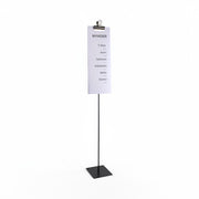 Sign holder with galvanized clamp, black, 10 x 10 cm base plate, H73 cm