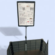 Sign holder, A4, with spring for wire, plastic, Black