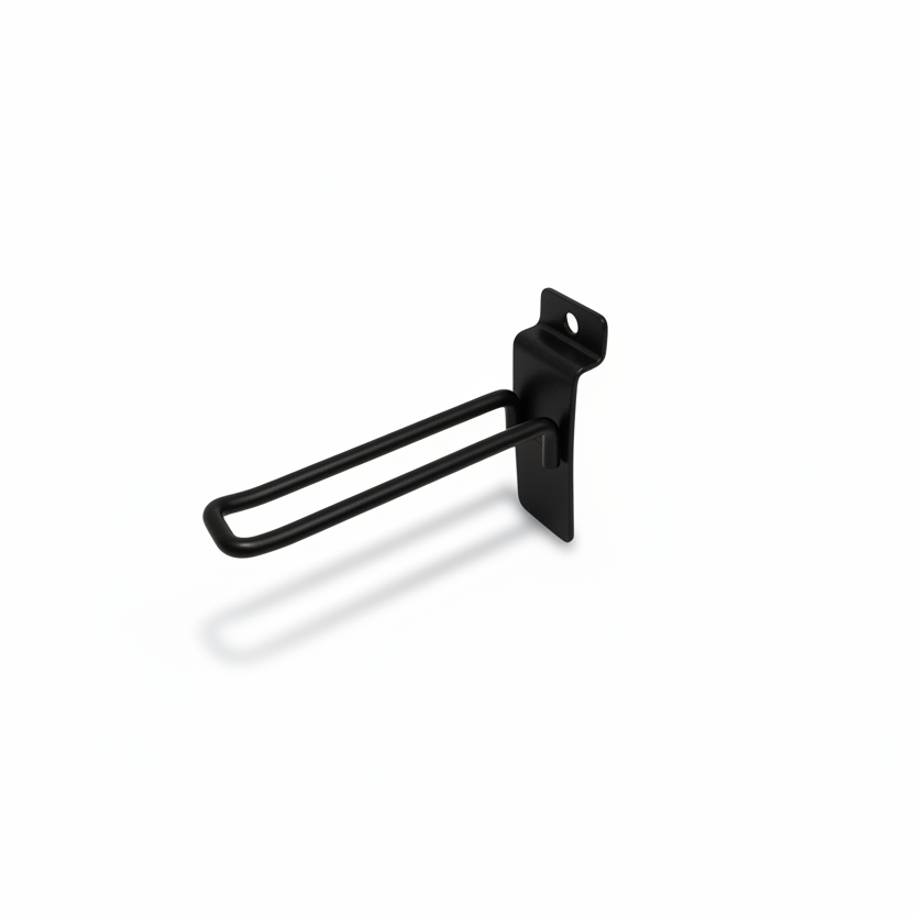 Euro hook for panel, black, 10 cm