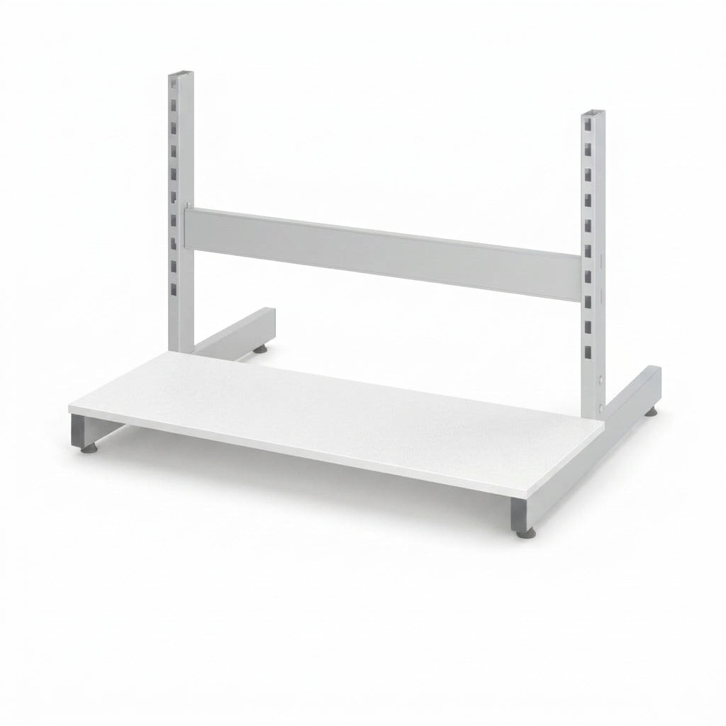 Melamine shelf, straight, white, 123 x 37 cm. Fits T- & L-gondola. Bottom shelf